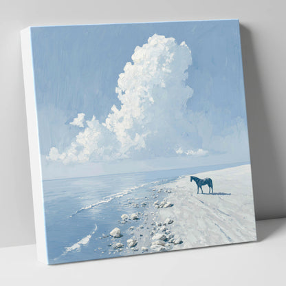 The Azure Shore horse landscape canvas wall art