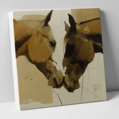 A Silent Bond horse portrait canvas wall art