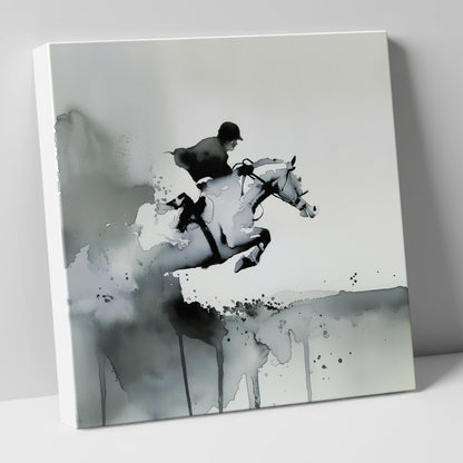 Airborne Shadows show jumping horse canvas wall art