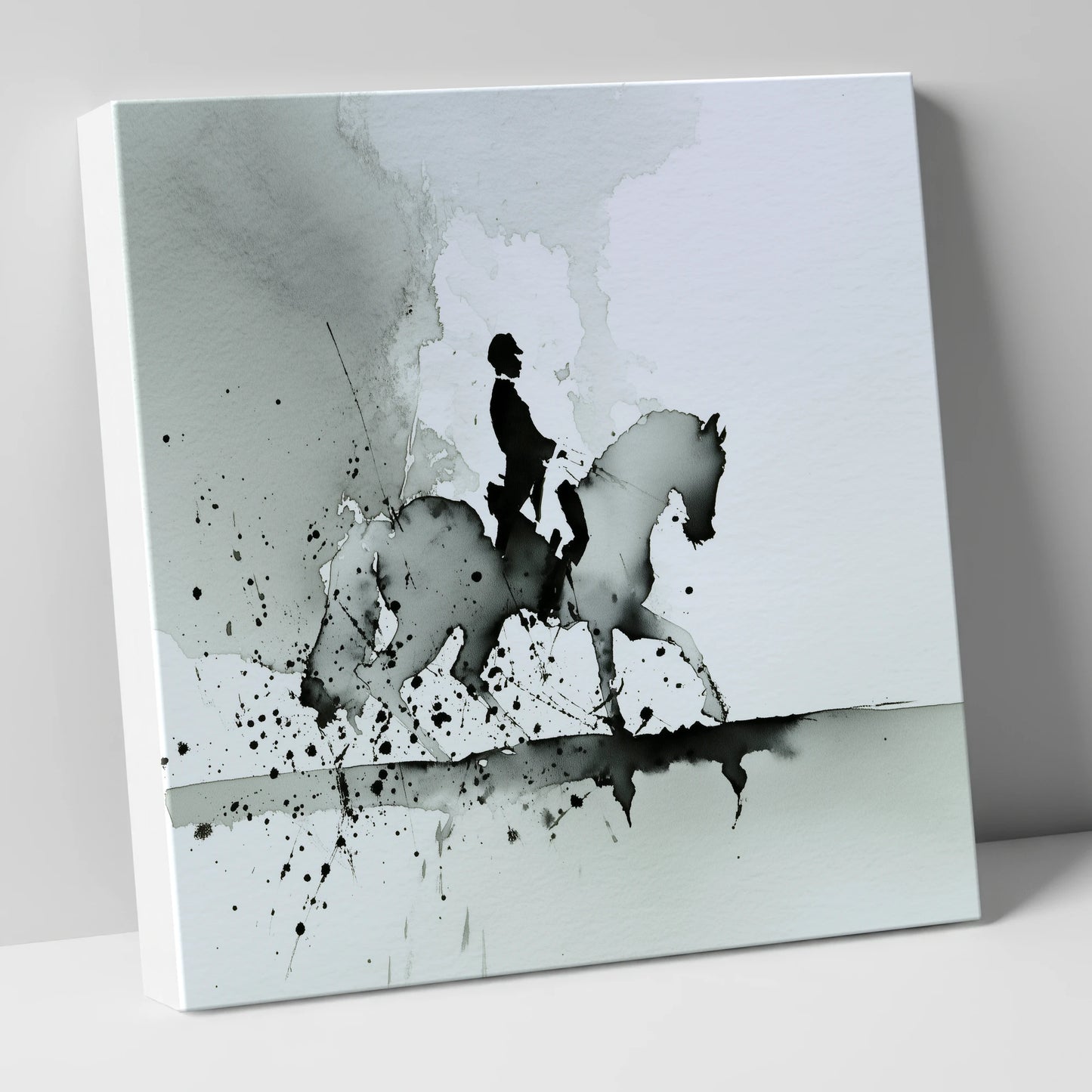 Silhouetted Dressage Elegance dressage horse canvas wall art