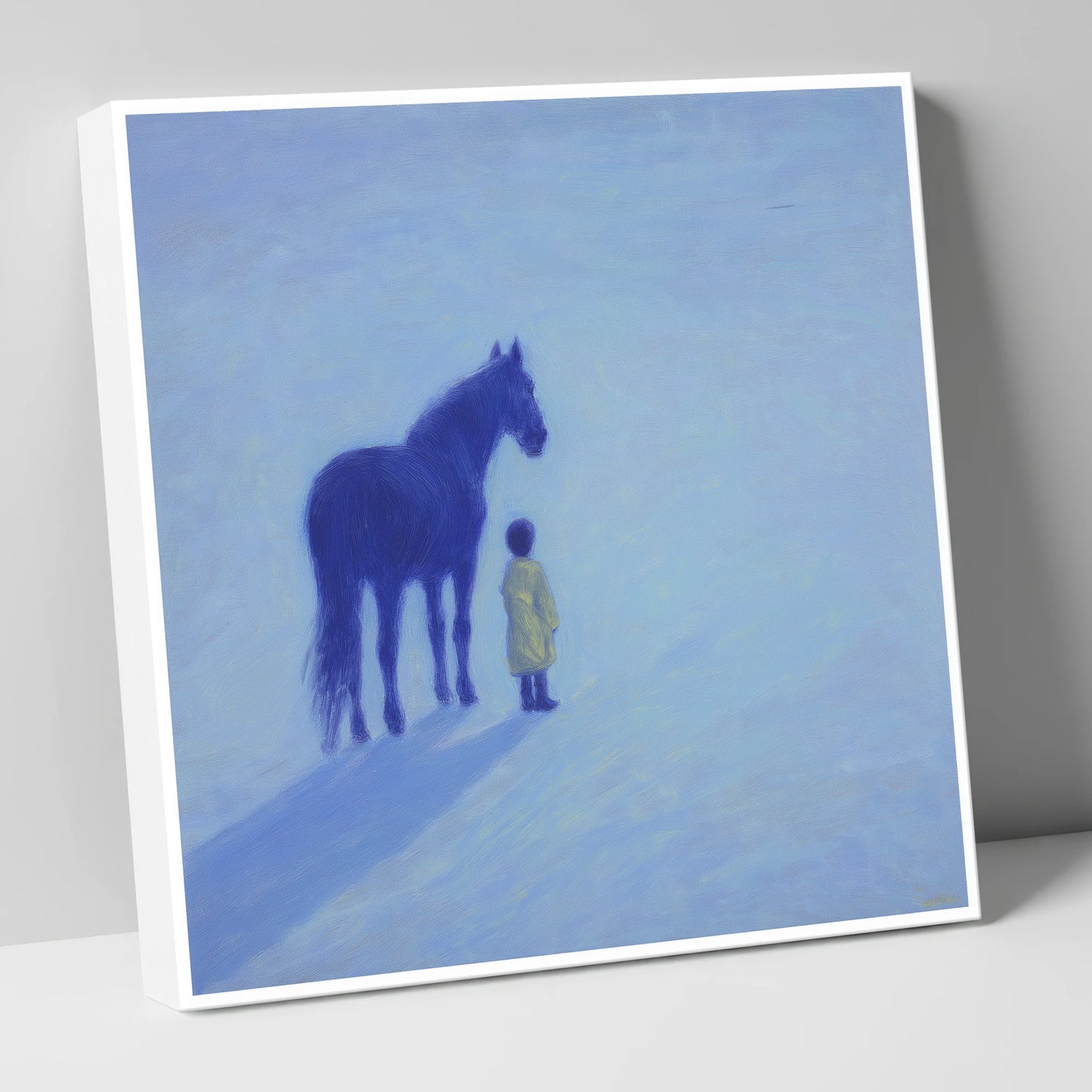 The Indigo Companion horse & rider canvas wall art
