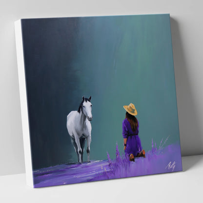 Silent Communion horse & rider canvas wall art