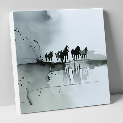 Reflections of the Wild Herd wild horses canvas wall art