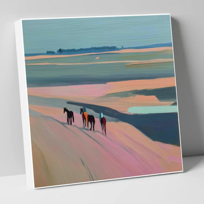 Dusty Rose Hack horse landscape canvas wall art