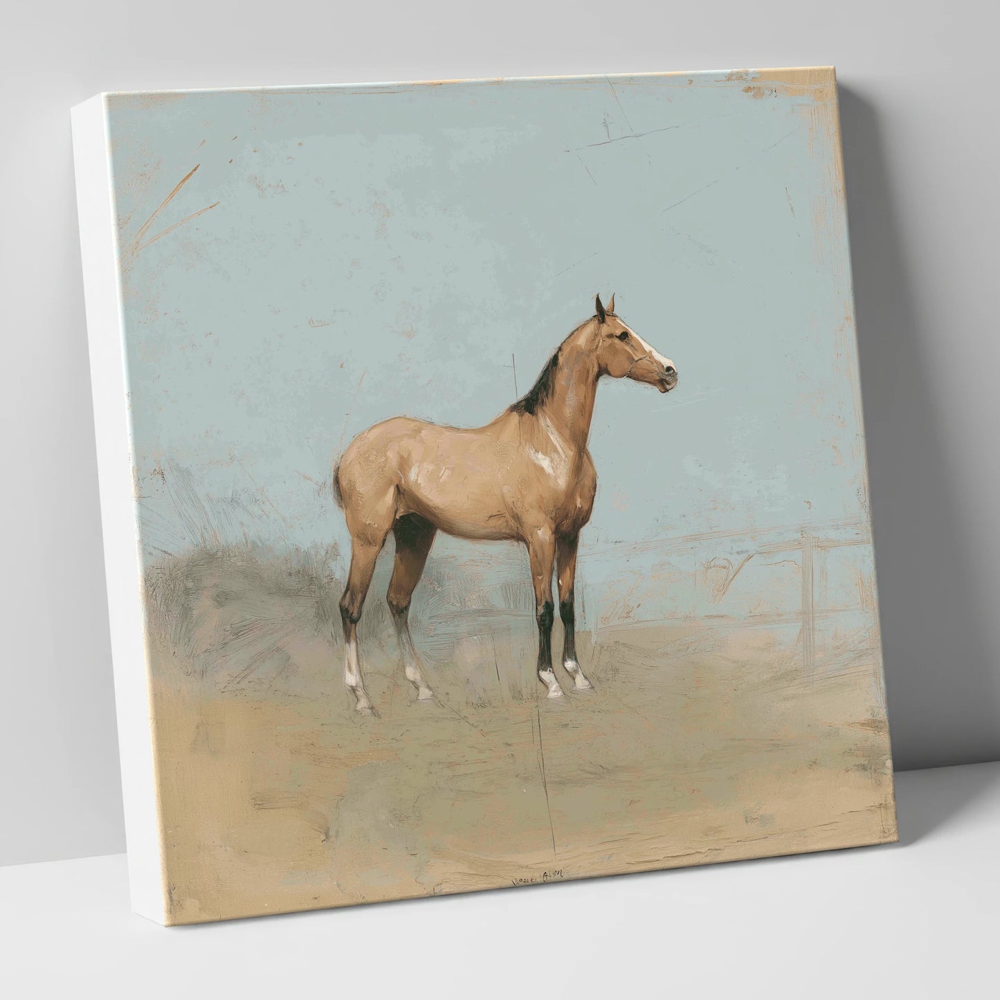 The Paddock Study racing horse canvas wall art