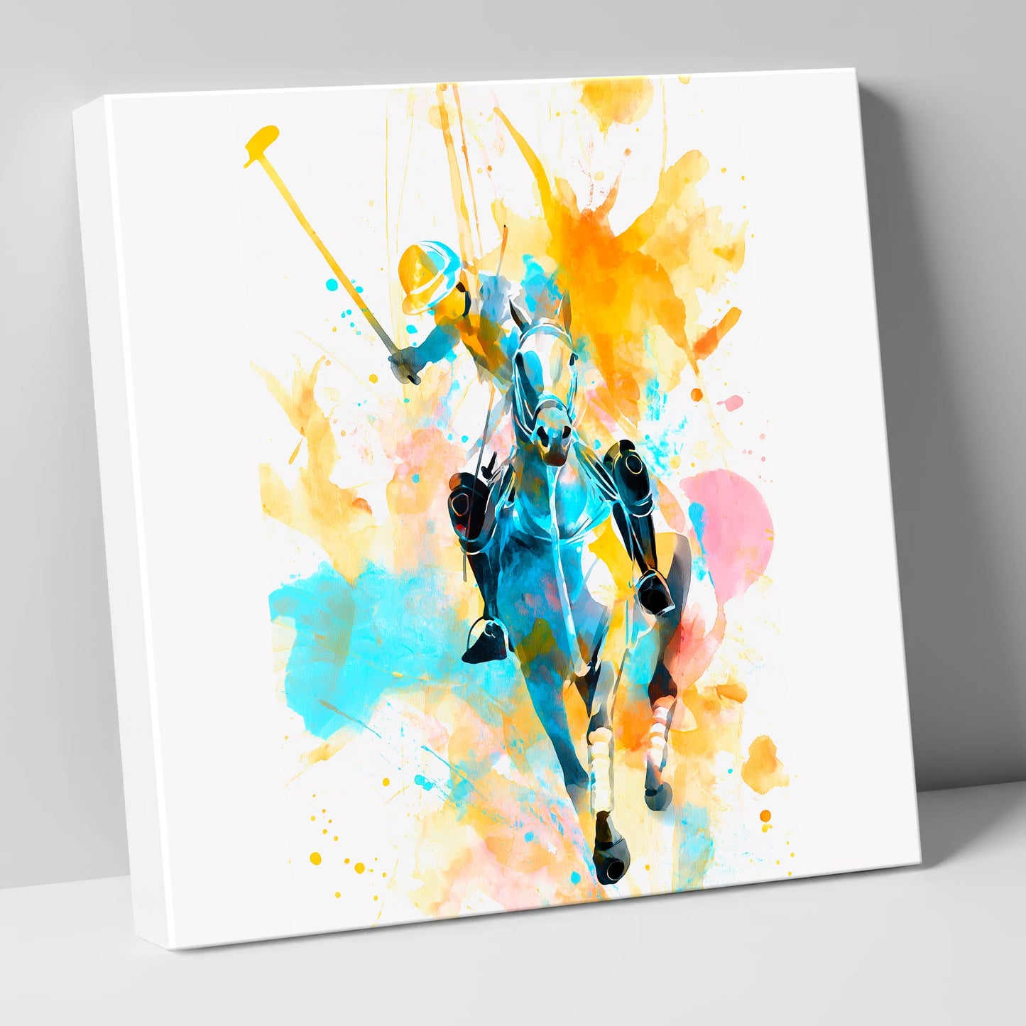 The Decisive Strike polo horse canvas wall art
