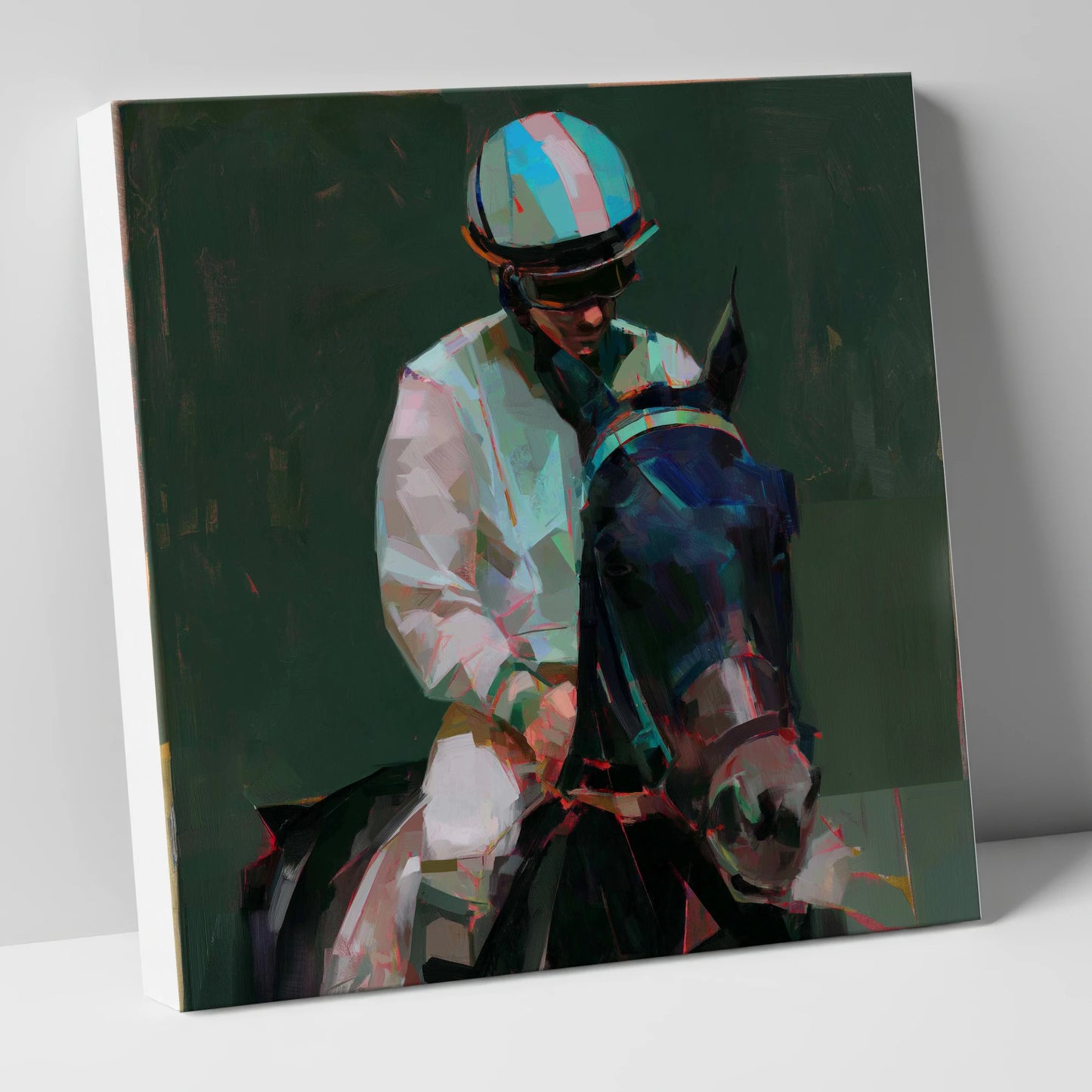 Pre-Race Focus racing horse canvas wall art