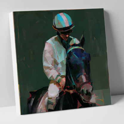 Pre-Race Focus racing horse canvas wall art