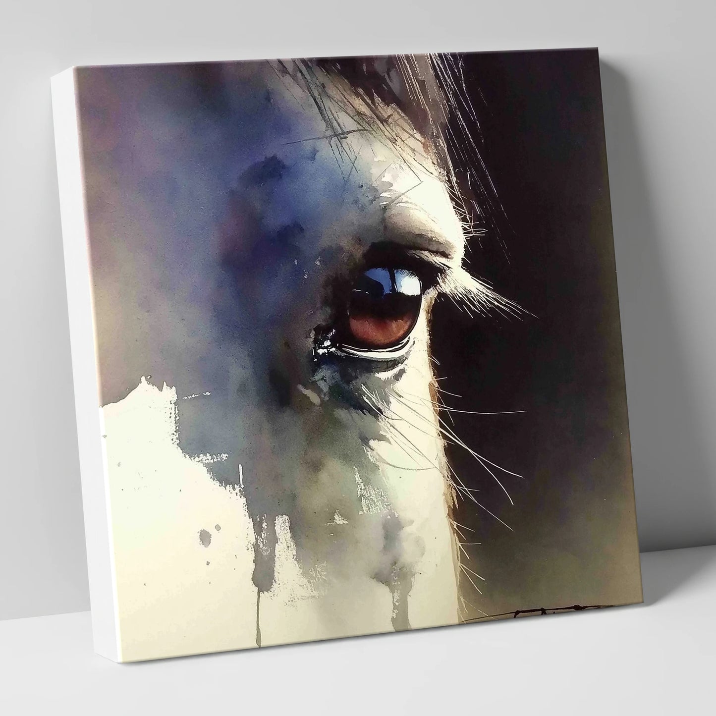 Indigo Gaze horse portrait canvas wall art