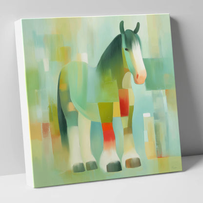 Geometric Gentle Giant horse breed canvas wall art