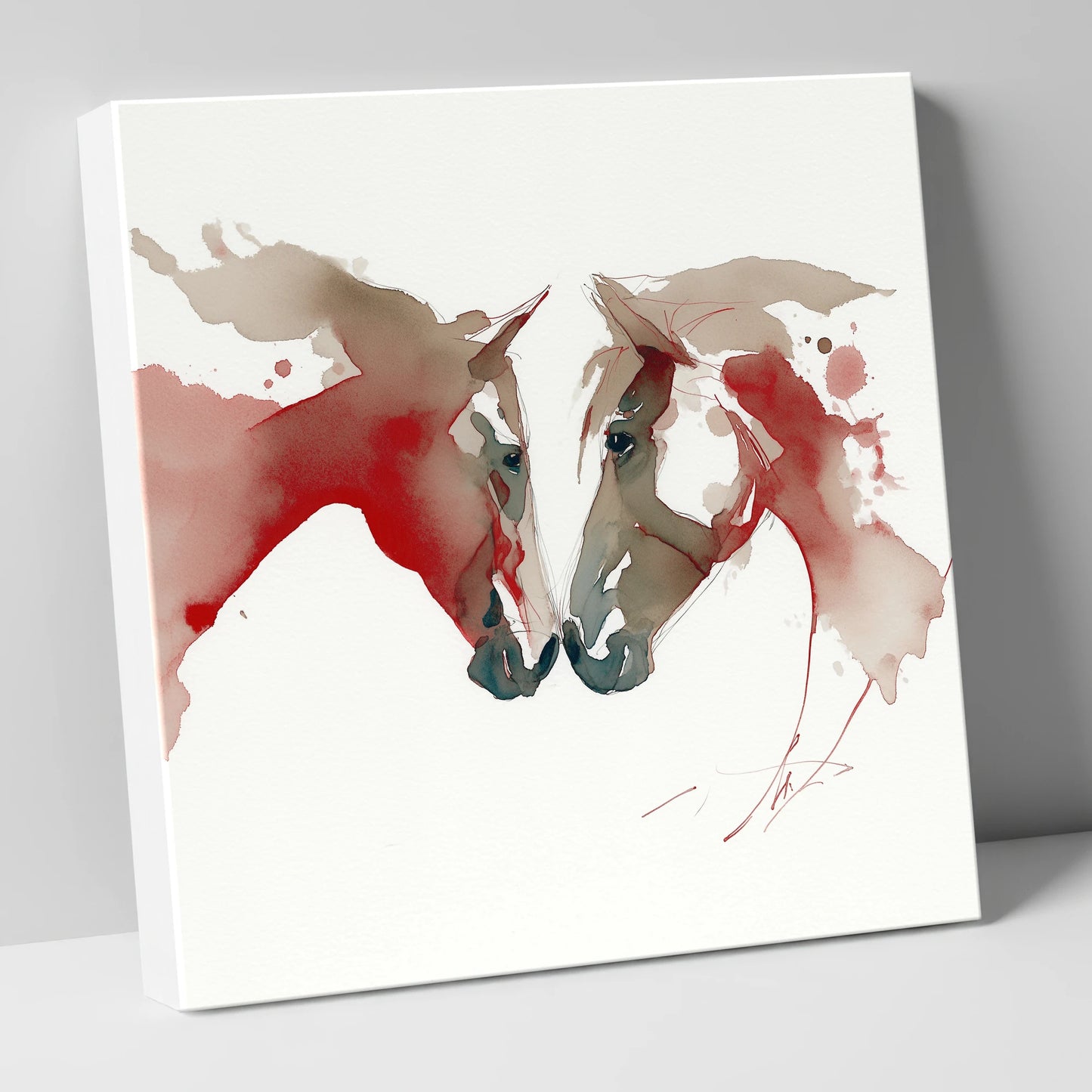 Crimson Connection horse portrait canvas wall art
