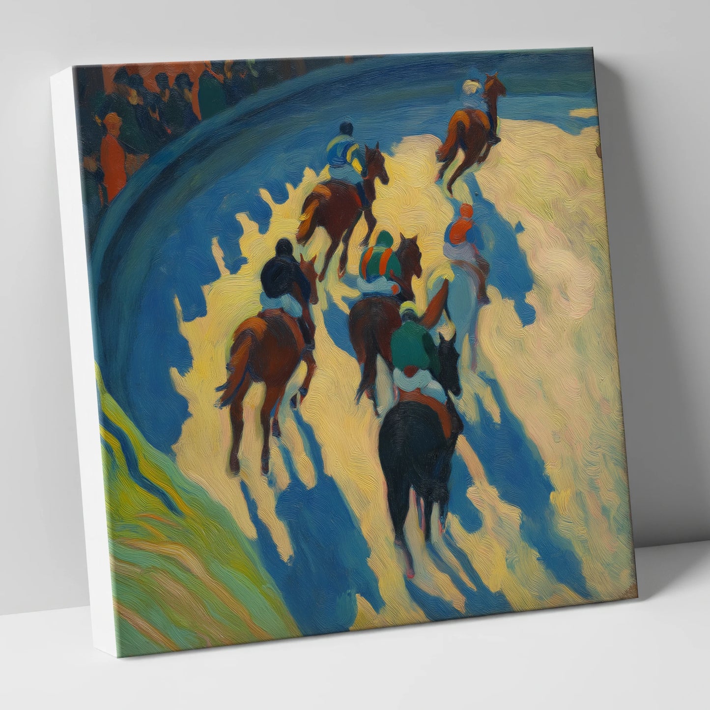 Shadows on the Bend racing horse canvas wall art