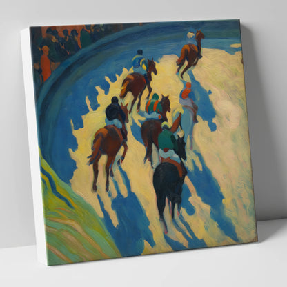 Shadows on the Bend racing horse canvas wall art