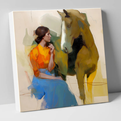 The Quiet Connection horse & rider canvas wall art