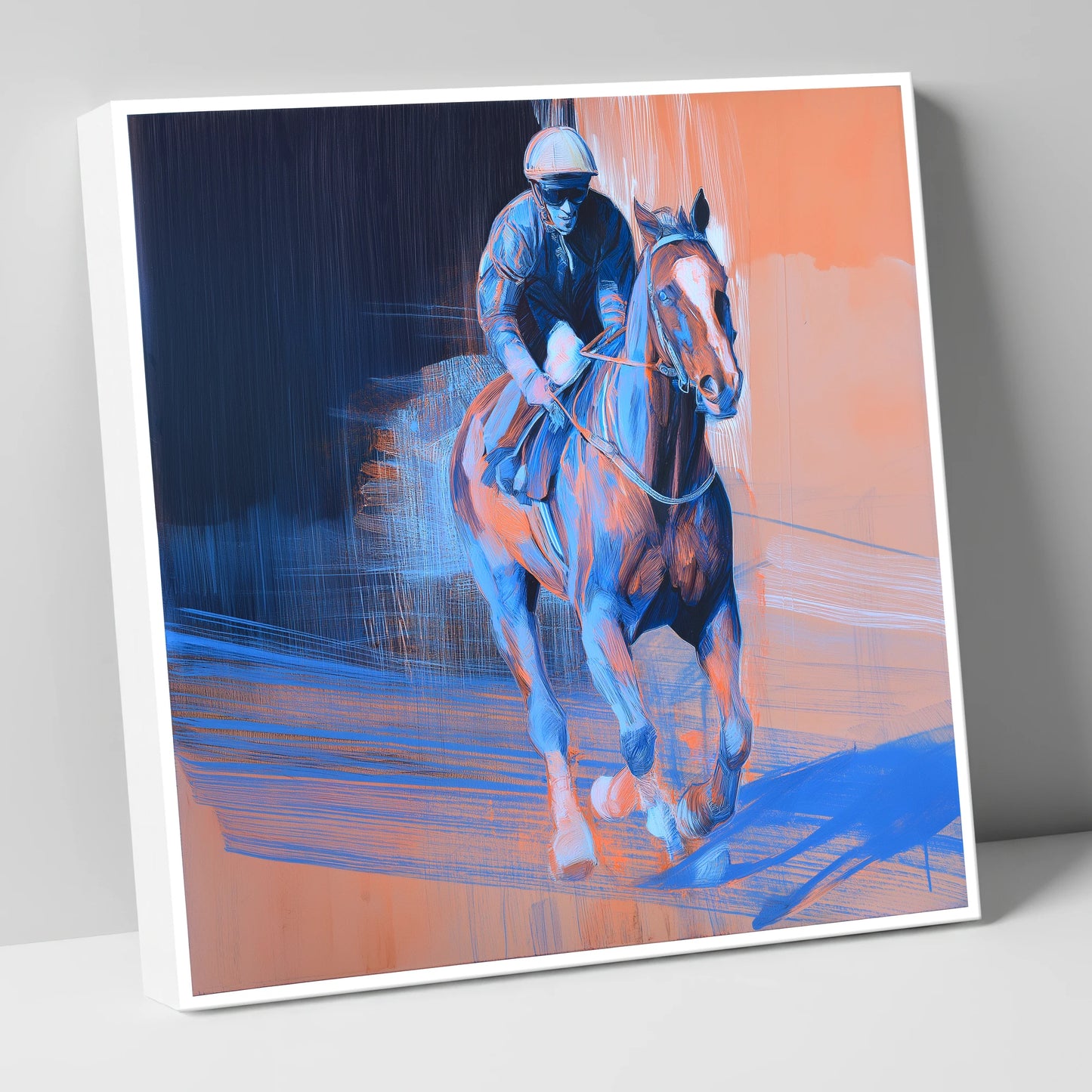 Shadows on the Track racing horse canvas wall art