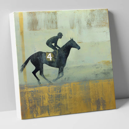 The Gilded Gallop racing horse canvas wall art