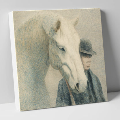A Quiet Understanding horse & rider canvas wall art