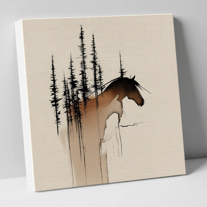 Timberline Silhouette horse landscape canvas wall art