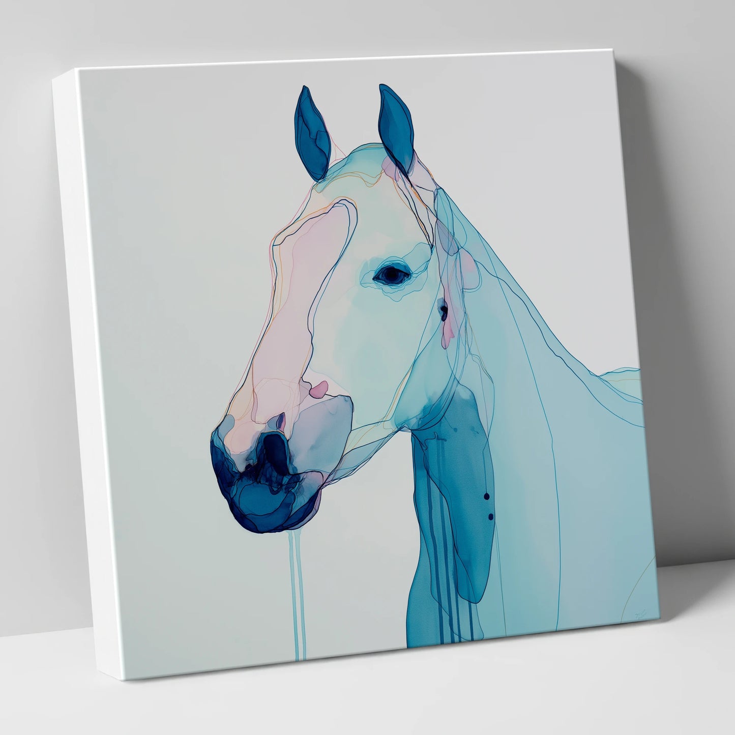 Ethereal Blue Portrait horse portrait canvas wall art