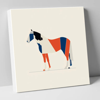 Modern Equine Geometry horse breed canvas wall art