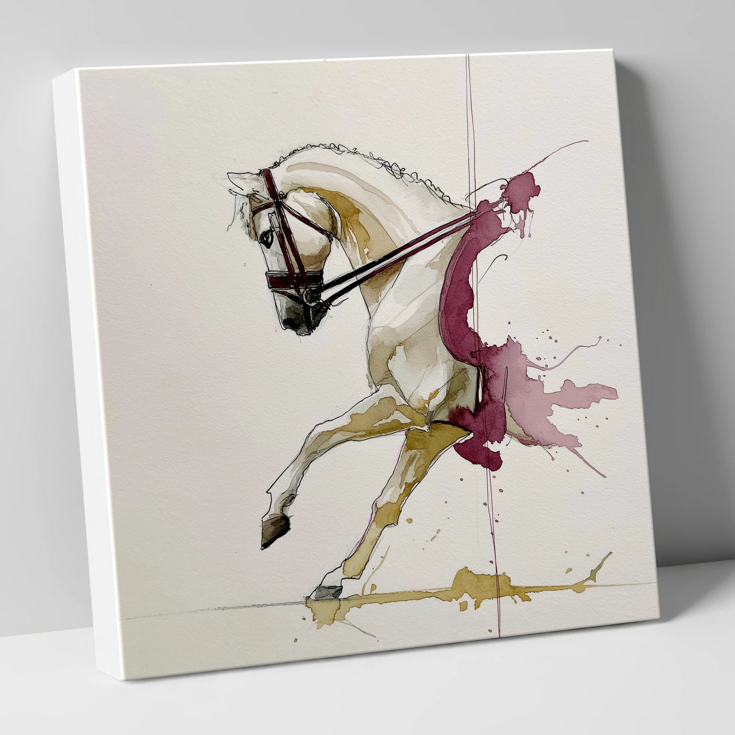 Moment of Collection dressage horse canvas wall art