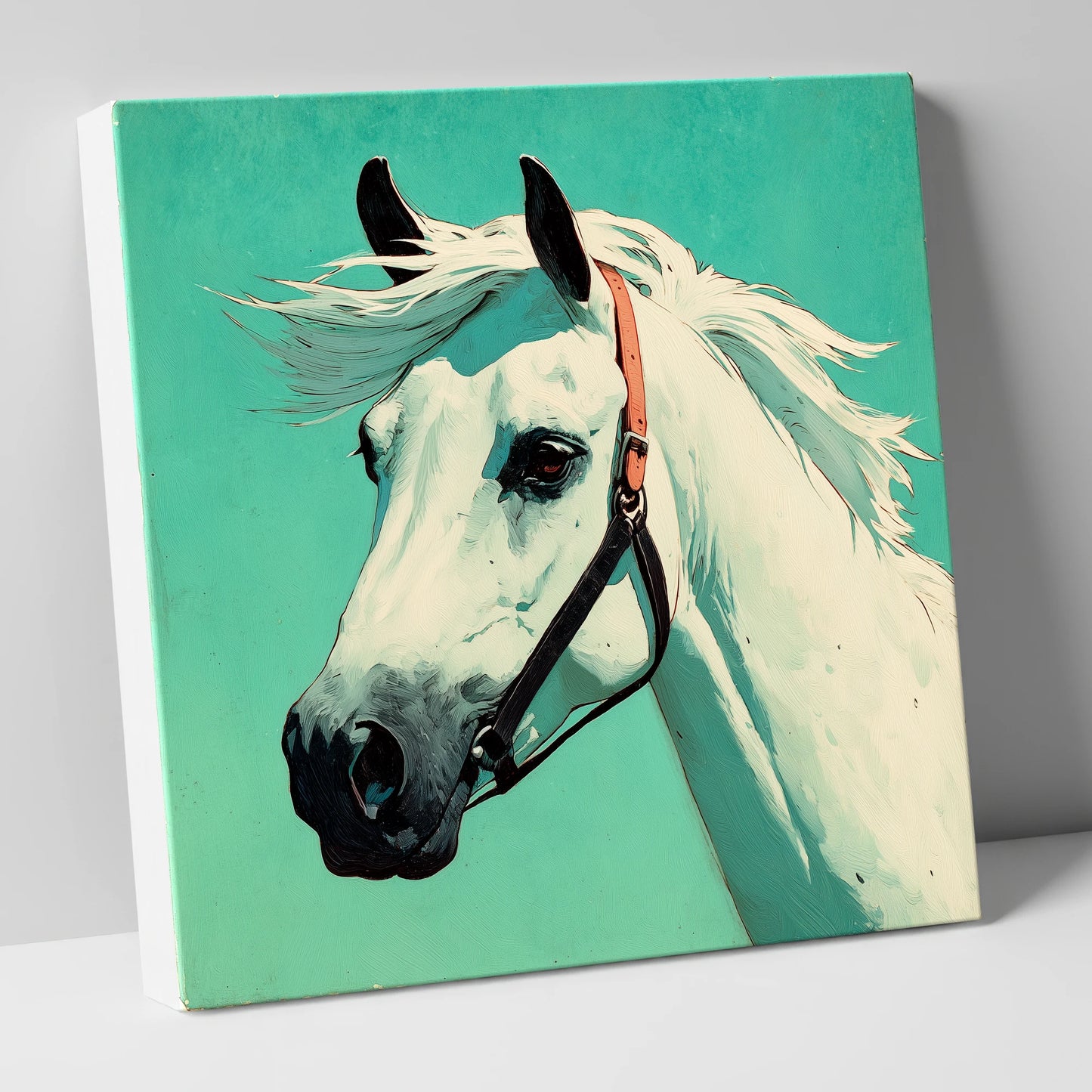 The Vivid Grey horse breed canvas wall art