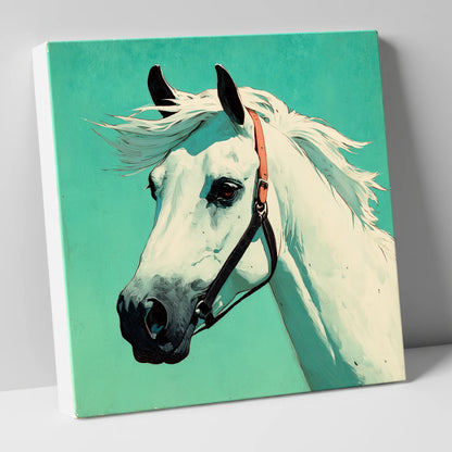 The Vivid Grey horse breed canvas wall art
