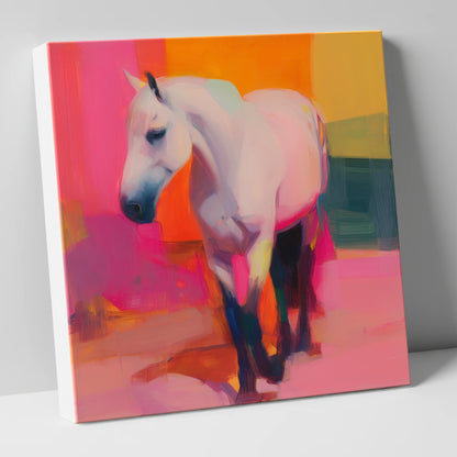 The Vibrant Grey horse breed canvas wall art