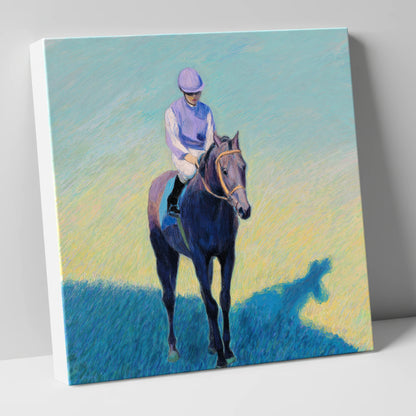 Lavender Silks racing horse canvas wall art