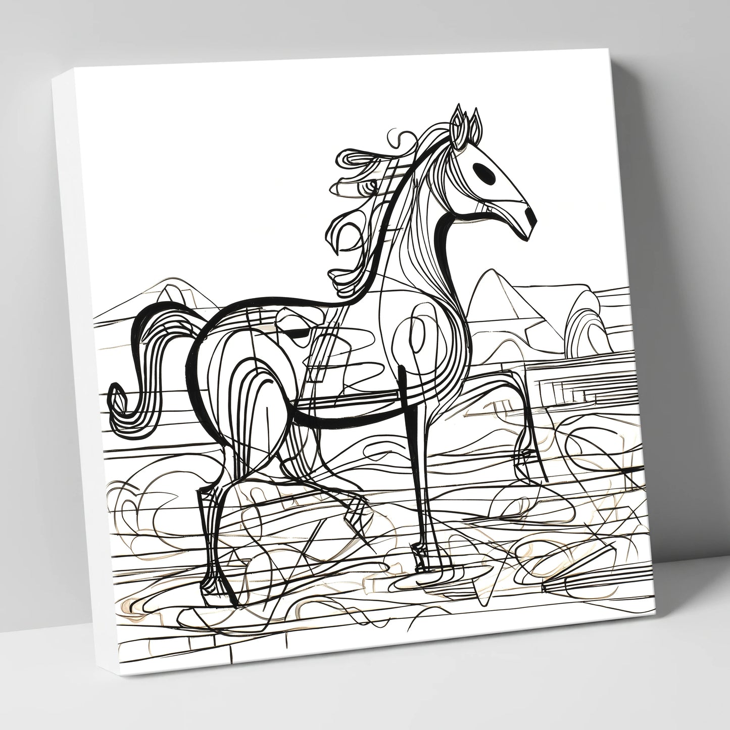 Coastline Contours beach horse canvas wall art