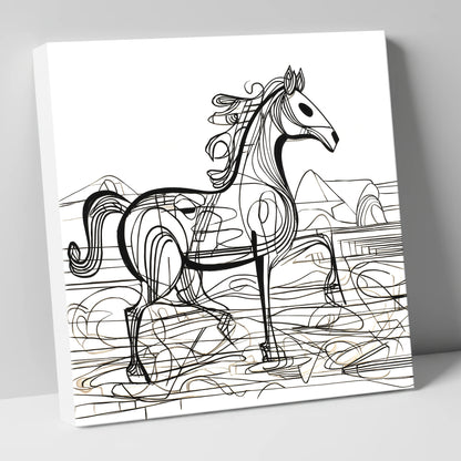 Coastline Contours beach horse canvas wall art