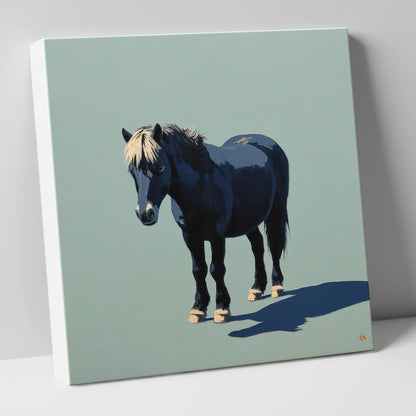 Midnight Blue Pony horse breed canvas wall art