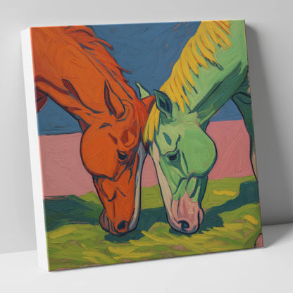 Painted Pasture Companions horse portrait canvas wall art