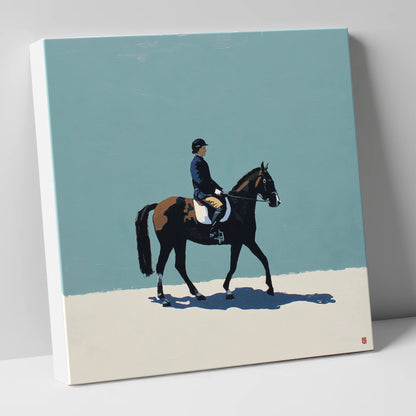 Serene Winter Dressage dressage horse canvas wall art