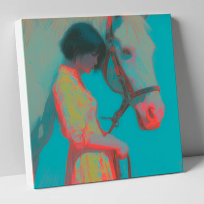 Electric Bond horse & rider canvas wall art