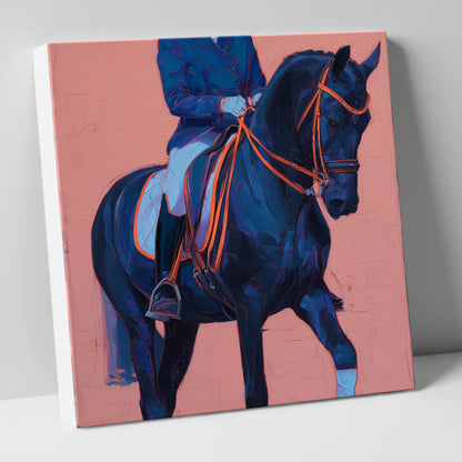 Indigo Dressage Rhythm dressage horse canvas wall art