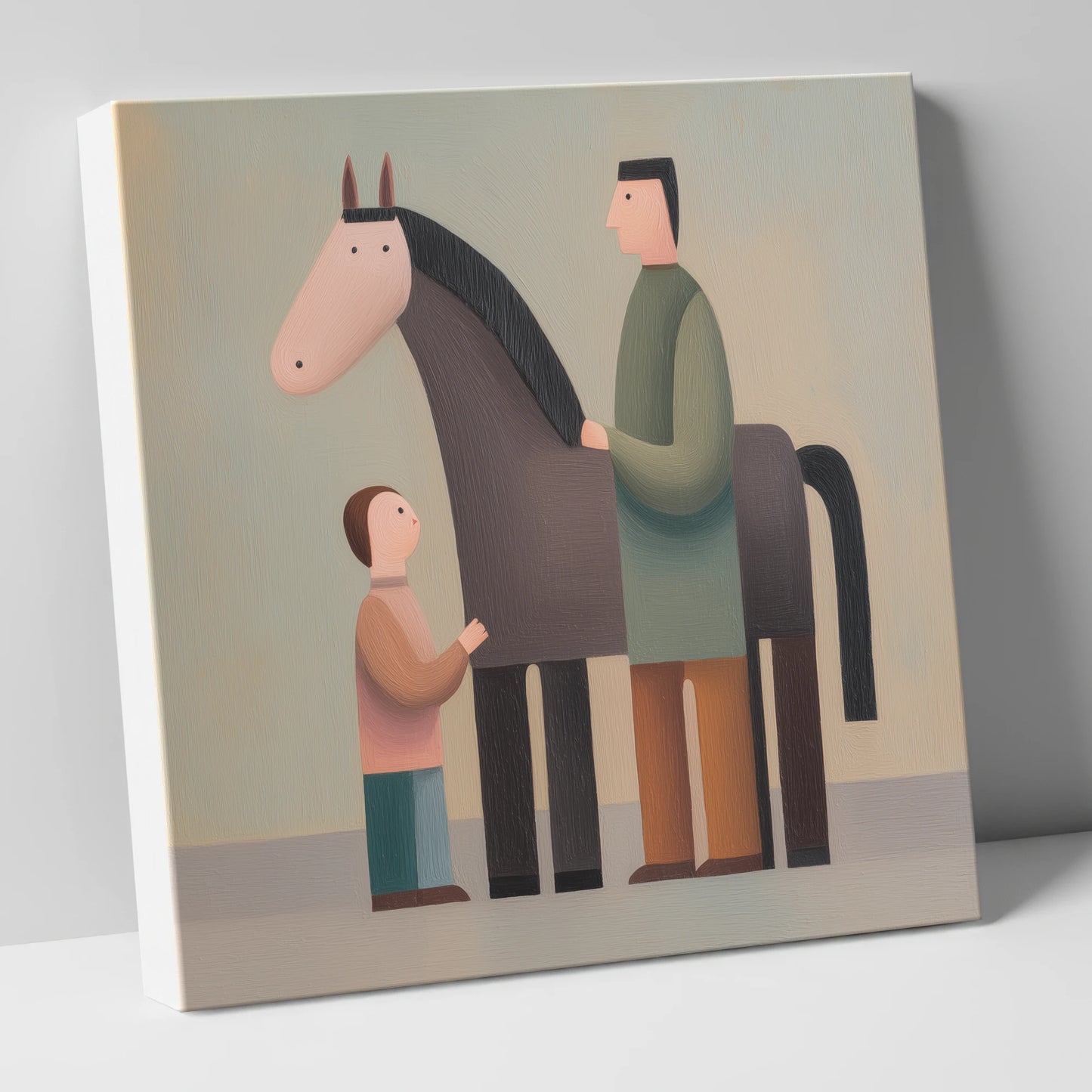 Shared Connection horse & rider canvas wall art