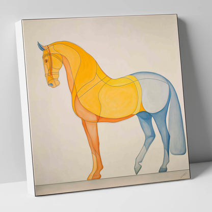 Amber and Slate Harmony dressage horse canvas wall art