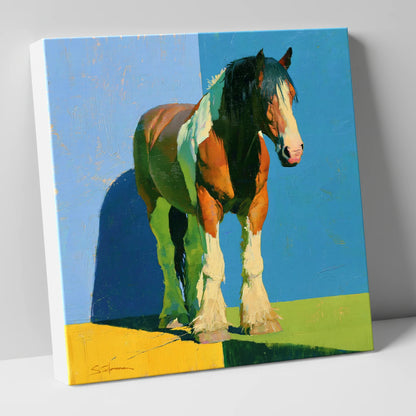 Heavy Horse in Bright Sunlight horse breed canvas wall art