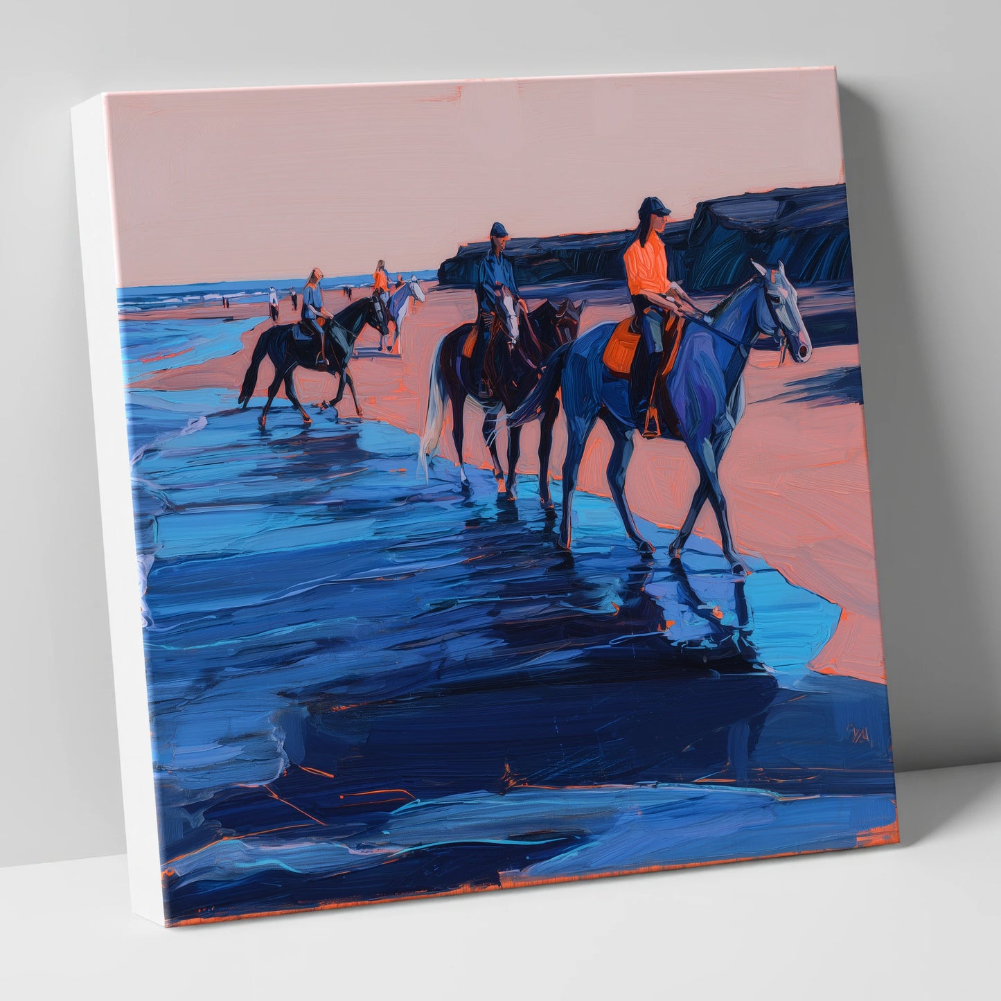 Twilight Coastal Hack horse landscape canvas wall art