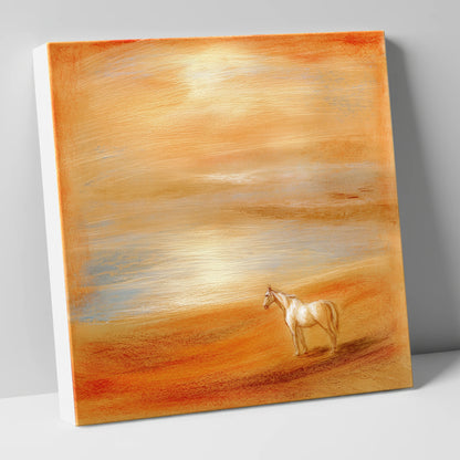 Amber Horizon horse landscape canvas wall art