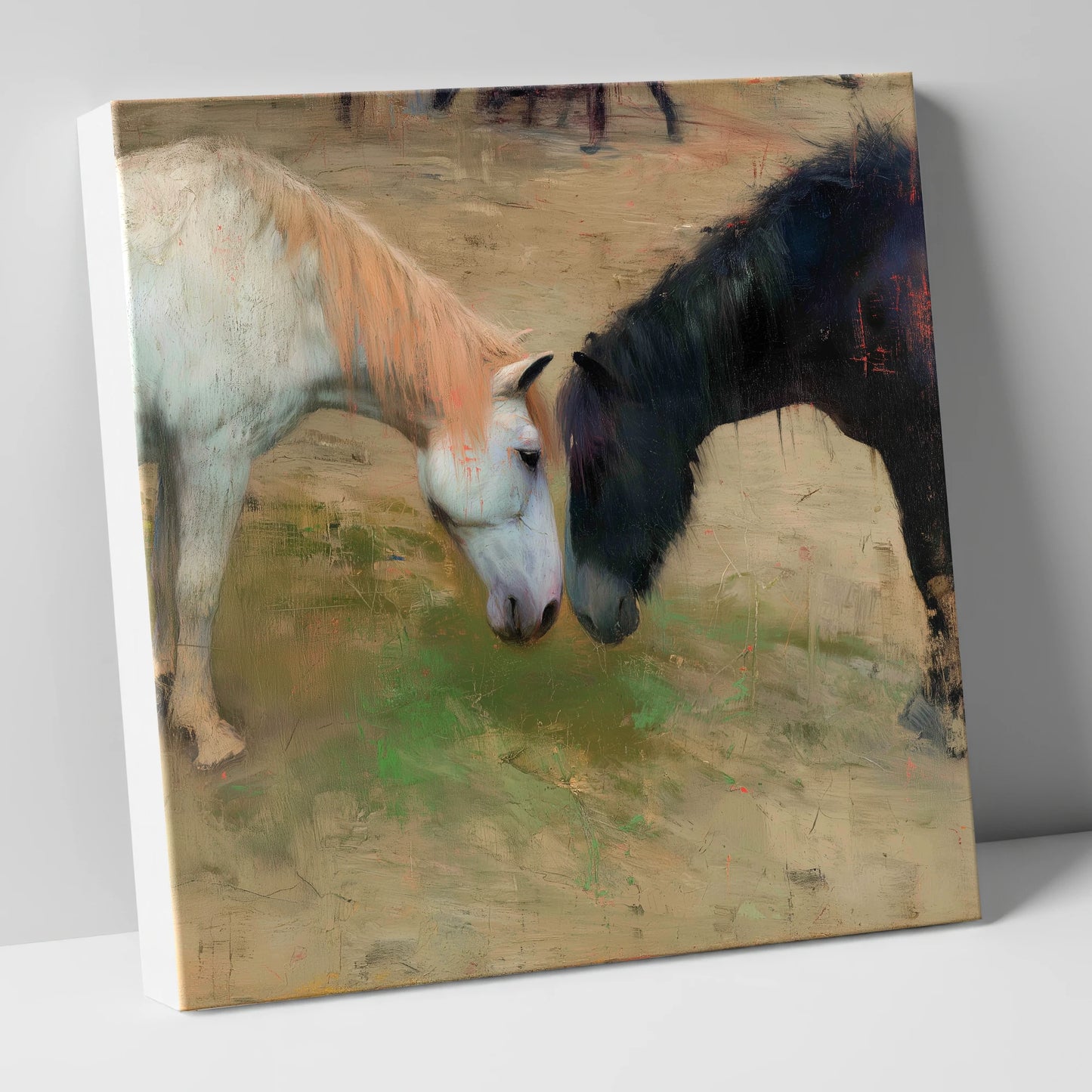 Gentle Connection horse portrait canvas wall art