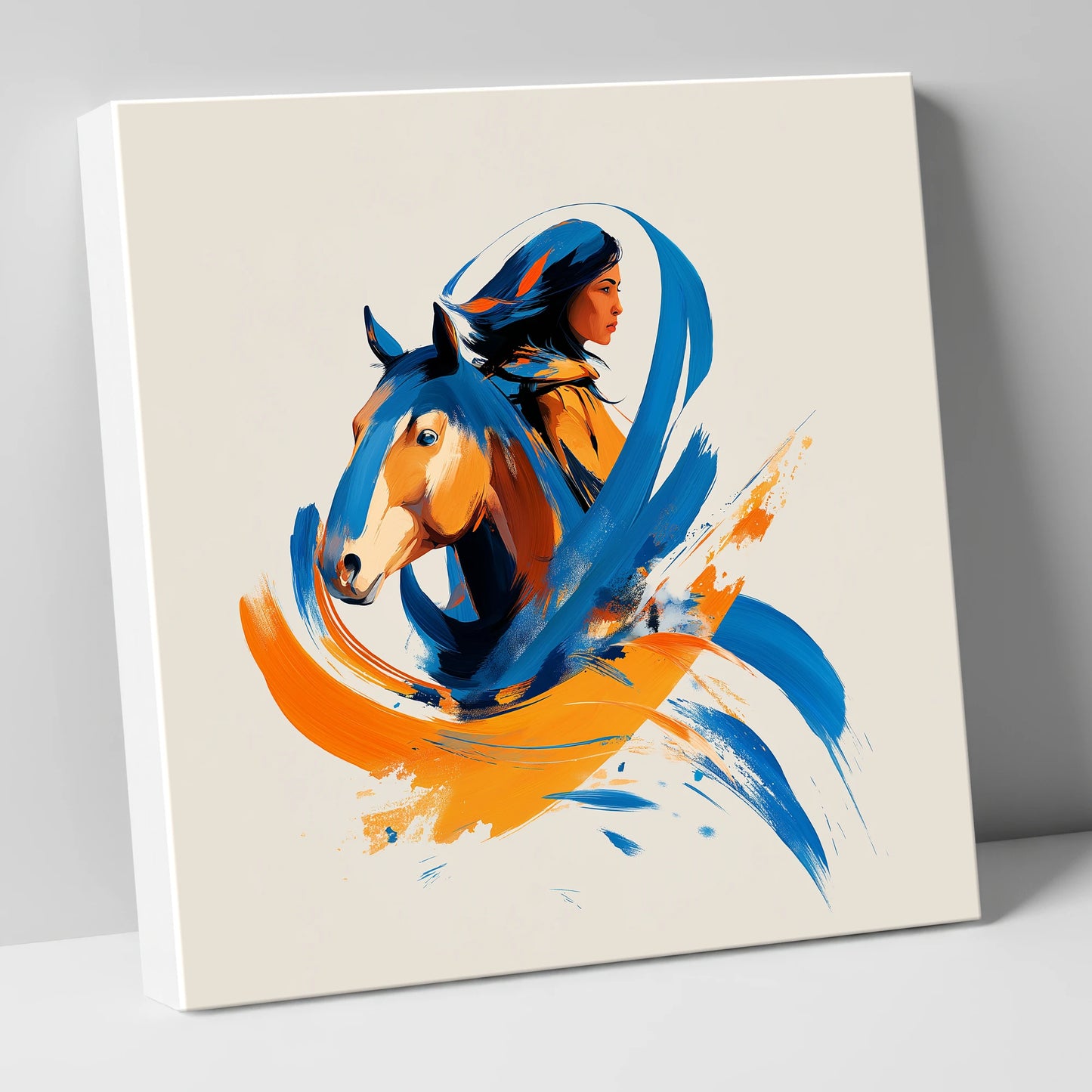 Spirits Entwined horse & rider canvas wall art