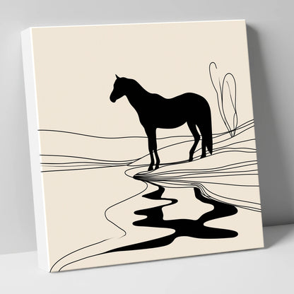 The Silent Oasis horse landscape canvas wall art