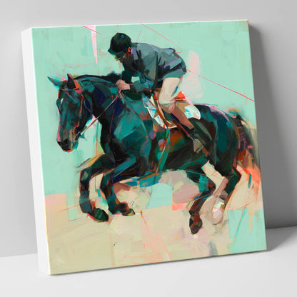 Modern Showjumper show jumping horse canvas wall art