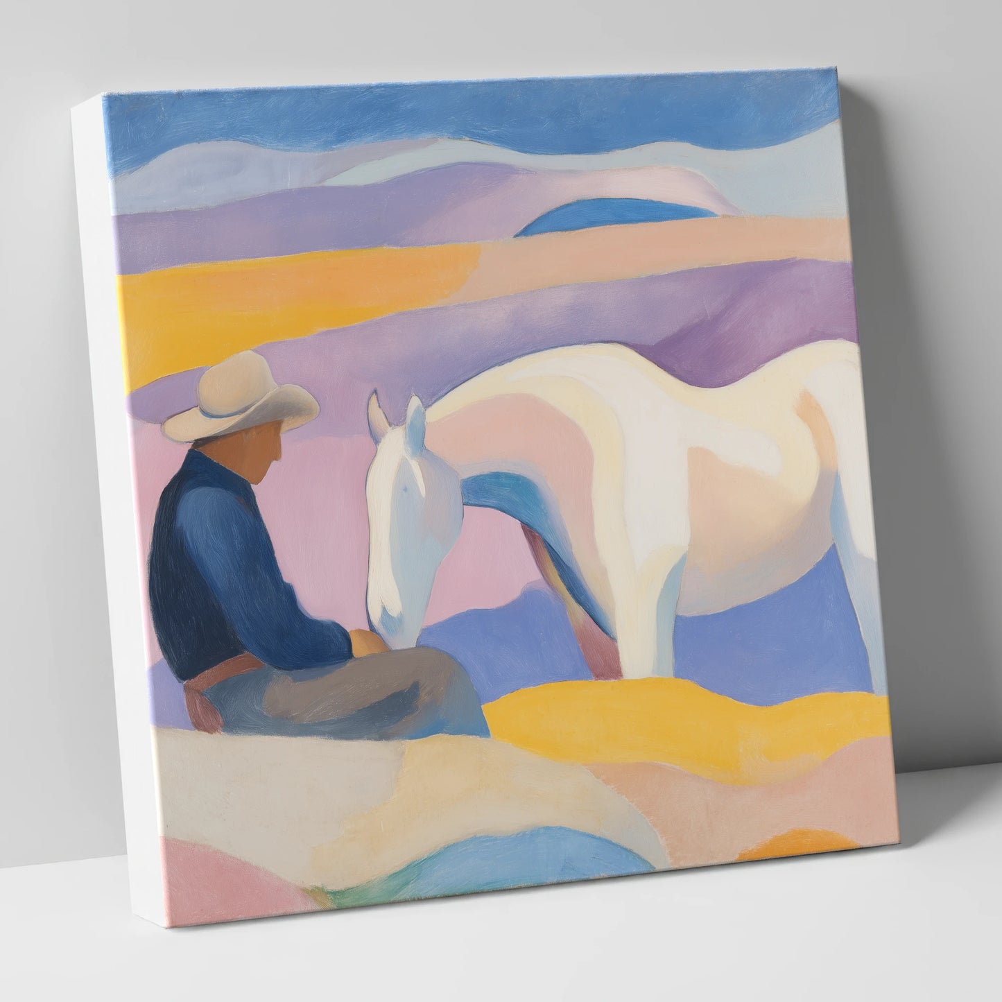 The Quiet Companion horse & rider canvas wall art