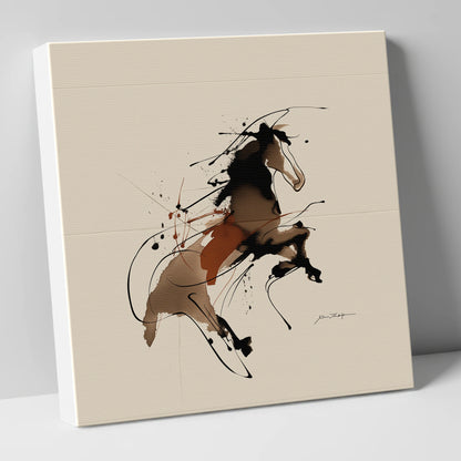 Untamed Sepia Spirit wild horses canvas wall art