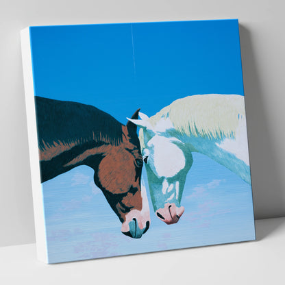 Quiet Companionship horse portrait canvas wall art