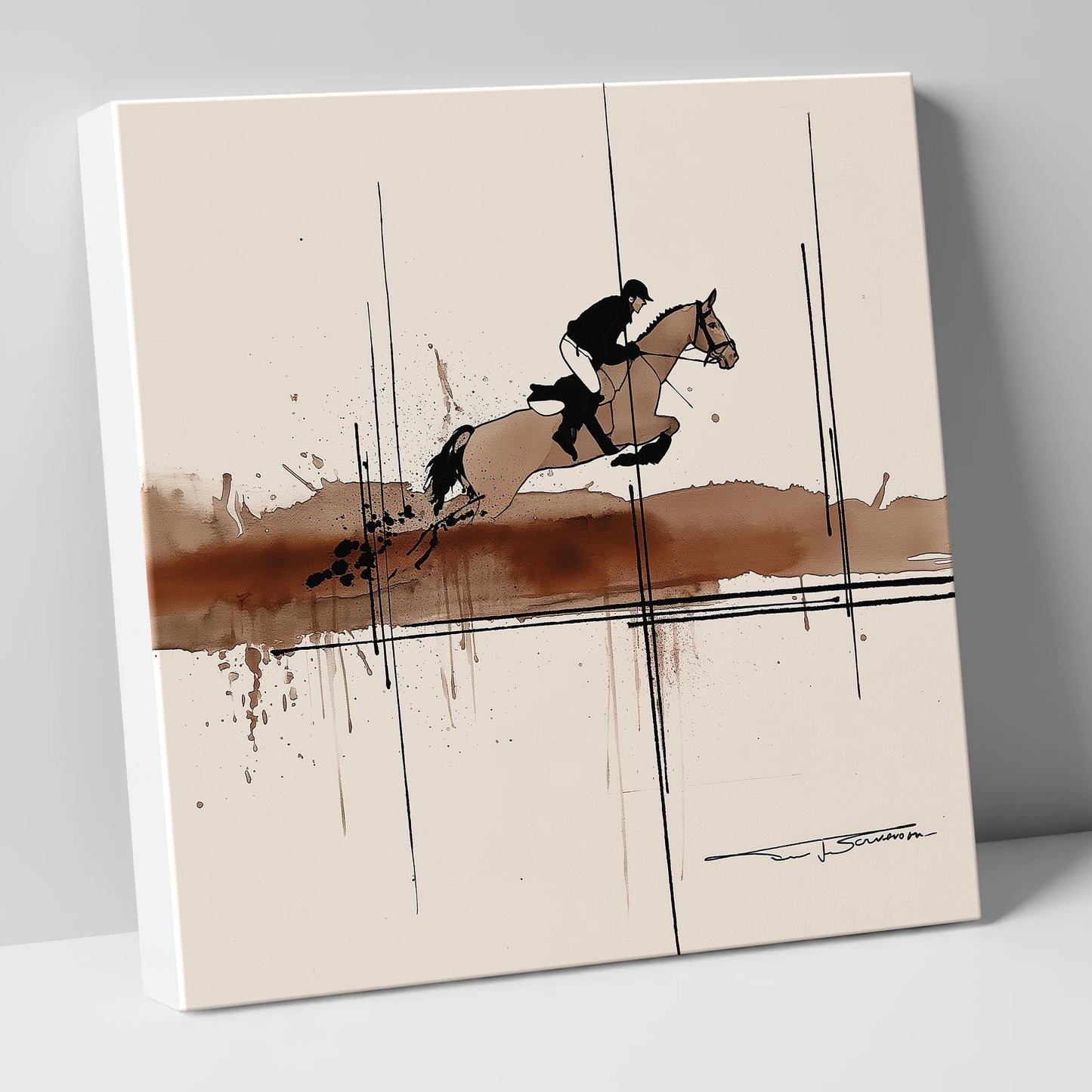 Dynamic Trajectory show jumping horse canvas wall art