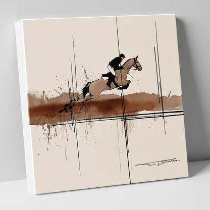 Dynamic Trajectory show jumping horse canvas wall art